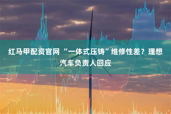 红马甲配资官网 “一体式压铸”维修性差？理想汽车负责人回应